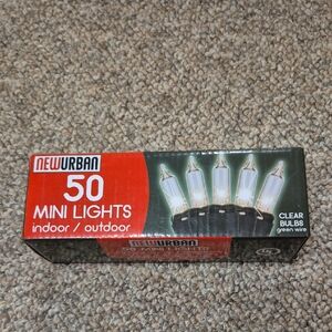NEWURBAN 50 Clear Bulbs Mini String Lights - Indoor/Outdoor New In Box